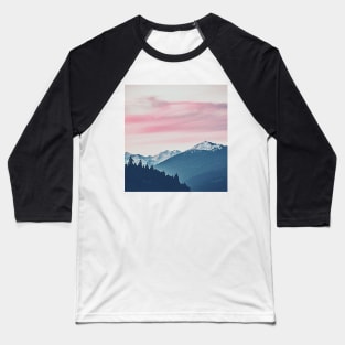 Mountain Themed Art, Love you to the mountains and back, snow capped mountains Baseball T-Shirt